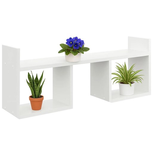 Biała ścienna półka na kwiaty M7-E06 ze sklepu Edinos.pl w kategorii Półki - zdjęcie 187643054