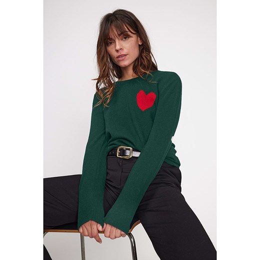 Maison Héritage Cashmere Kaszmirowy sweter w kolorze ciemnozielonym Maison Héritage Cashmere S okazja Limango Polska