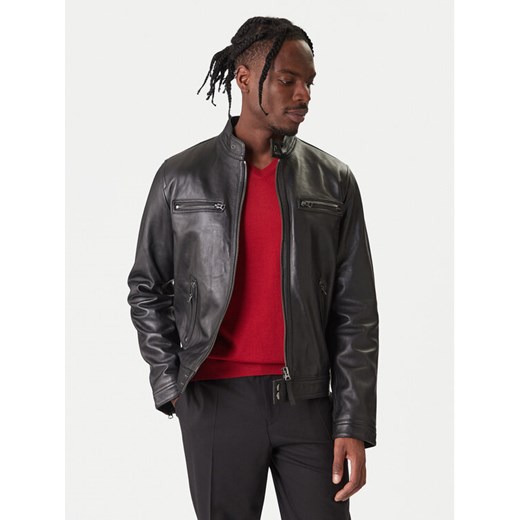 Tommy Hilfiger Kurtka skórzana Racer MW0MW41961 Czarny Regular Fit ze sklepu MODIVO w kategorii Kurtki męskie - zdjęcie 187643312