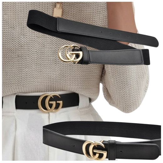 GUMOWY PASEK DO SUKIENKI SWETRA DAMSKI SKÓRA EKO ze sklepu PROMESSO w kategorii Paski damskie - zdjęcie 187643551