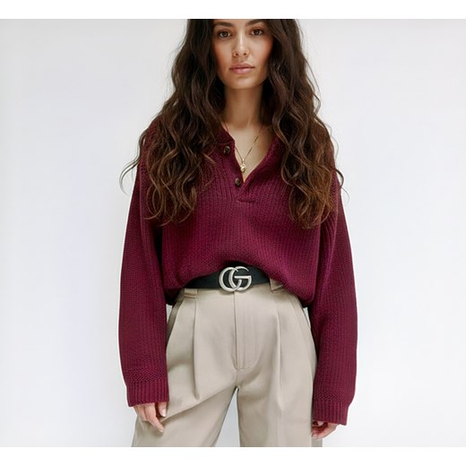 Czarny stylowy Pasek Damski Skóra naturalna SREBRNA KLAMRA + pudełko ECO ze sklepu PROMESSO w kategorii Paski damskie - zdjęcie 187643572