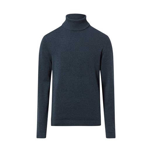 Finshley & Harding Męski sweter z dzianiny z zawartością kaszmiru Mężczyźni Bawełna indygo jednolity ze sklepu vangraaf w kategorii Swetry męskie - zdjęcie 187643643