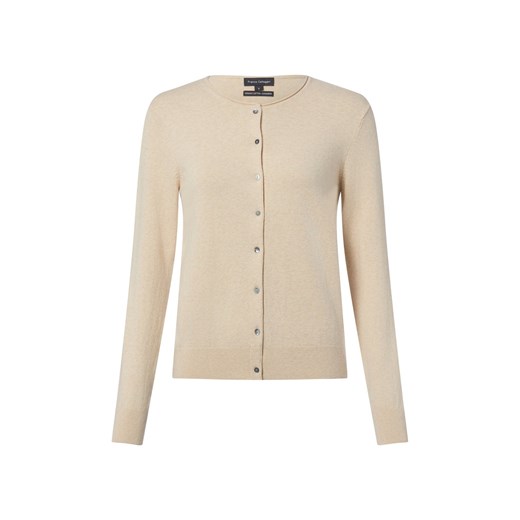 Franco Callegari Kardigan damski z zawartością kaszmiru Kobiety beżowy marmurkowy ze sklepu vangraaf w kategorii Swetry damskie - zdjęcie 187643651