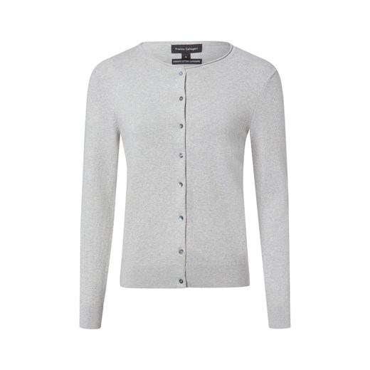 Franco Callegari Kardigan damski z zawartością kaszmiru Kobiety jasny szary marmurkowy ze sklepu vangraaf w kategorii Swetry damskie - zdjęcie 187643652