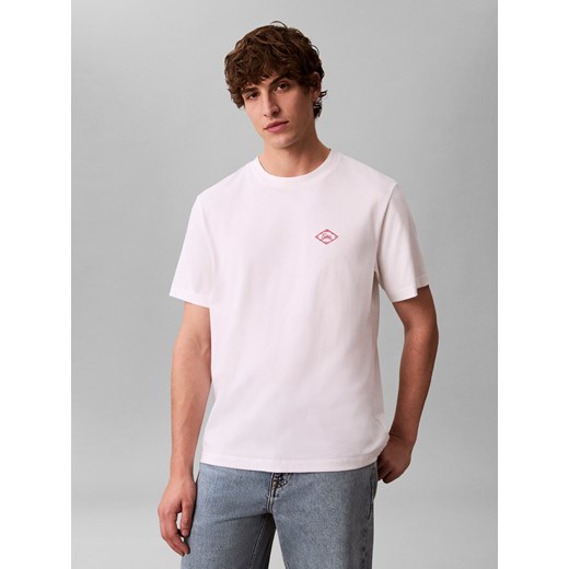 Calvin Klein Jeans Koszulka męska Mężczyźni Bawełna biały jednolity ze sklepu vangraaf w kategorii T-shirty męskie - zdjęcie 187643660