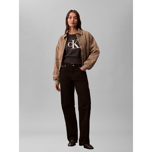 Calvin Klein Jeans Sweter damski - wrzosowy Kobiety Bawełna antracytowy jednolity ze sklepu vangraaf w kategorii Swetry damskie - zdjęcie 187643661