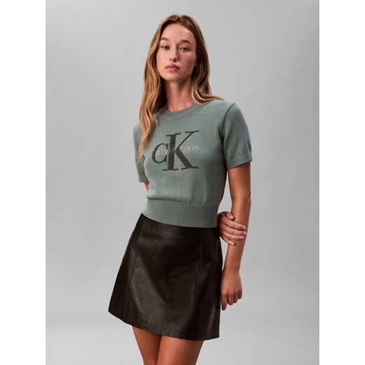 Calvin Klein Jeans Sweter damski - wrzosowy Kobiety Bawełna trzcinowy jednolity ze sklepu vangraaf w kategorii Swetry damskie - zdjęcie 187643662