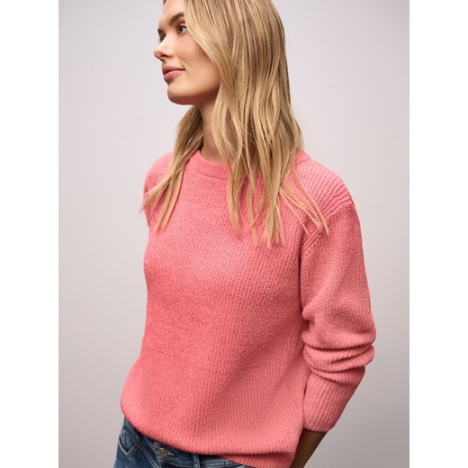 Street One Sweter damski z dzianiny Kobiety Bawełna koralowy jednolity ze sklepu vangraaf w kategorii Swetry damskie - zdjęcie 187643670