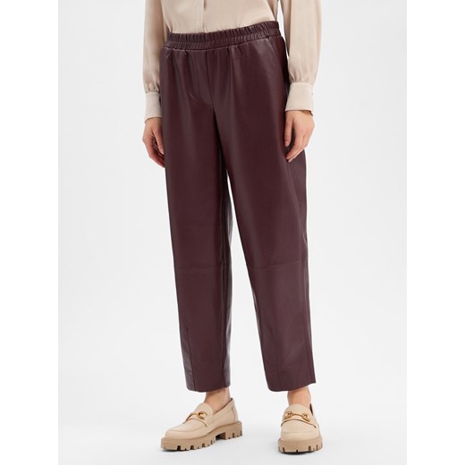 Opus Damskie spodnie ze sztucznej skóry - Myha Edgy Kobiety bakłażanowy jednolity ze sklepu vangraaf w kategorii Spodnie damskie - zdjęcie 187643694