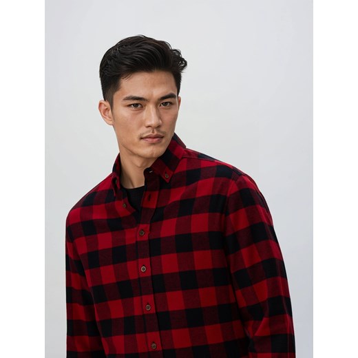 Reserved - Koszula regular fit w kratę - czerwony ze sklepu Reserved w kategorii Koszule męskie - zdjęcie 187644761