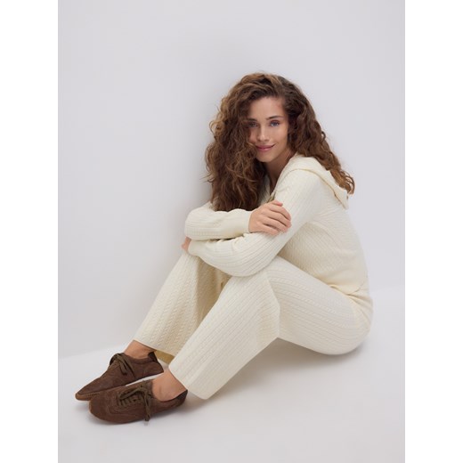 Reserved - Kardigan z kapturem - kremowy ze sklepu Reserved w kategorii Swetry damskie - zdjęcie 187644812