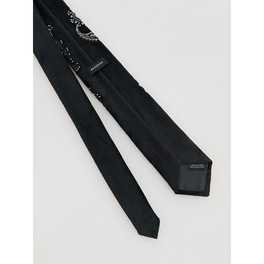 Reserved - Wzorzysty krawat - czarny Reserved ONE SIZE Reserved