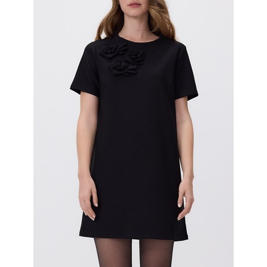 Reserved - Sukienka z kwiatową aplikacją - czarny ze sklepu Reserved w kategorii Sukienki - zdjęcie 187645062
