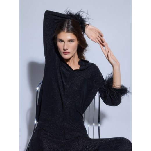 Reserved - Koszula z metalizowaną nitką - czarny Reserved M Reserved