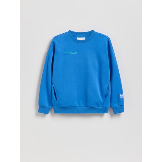Reserved - Bawełniana bluza oversize - niebieski Reserved 122 (6-7 lat) Reserved