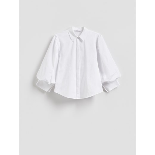 Reserved - Koszula z bufiastymi rękawami - złamana biel Reserved XS Reserved