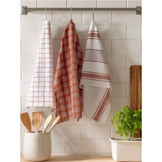 Sinsay - Ścierki kuchenne 3 pack - pomarańczowy ze sklepu Sinsay w kategorii Fartuchy kuchenne - zdjęcie 187646033