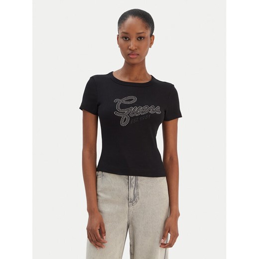 Guess T-Shirt W6RI22 KA0H1 Czarny Slim Fit ze sklepu MODIVO w kategorii Bluzki damskie - zdjęcie 187646380