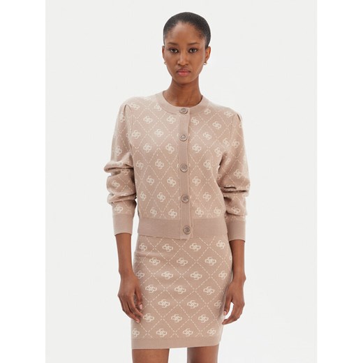 Guess Kardigan W4BR0D Z3JD2 Beżowy Regular Fit ze sklepu MODIVO w kategorii Swetry damskie - zdjęcie 187646423