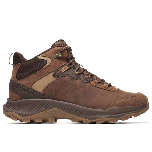 Buty męskie Merrell Speed Strike 2 Leather Mid Waterproof J038073 - brązowe ze sklepu streetstyle24.pl w kategorii Buty trekkingowe męskie - zdjęcie 187648264