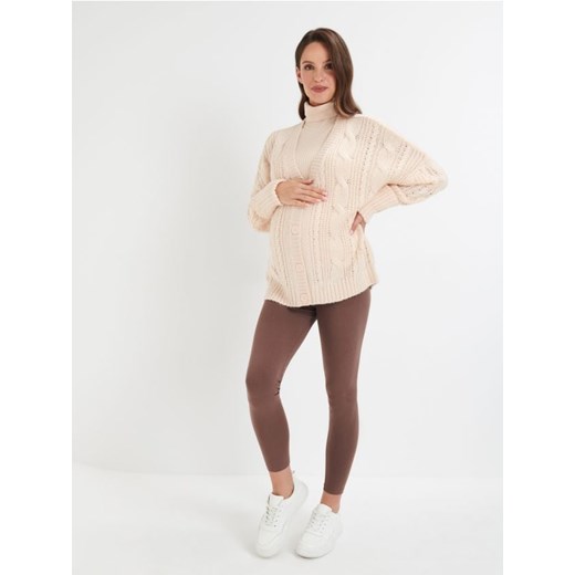 Sinsay - Kardigan z ozdobnym splotem - kremowy ze sklepu Sinsay w kategorii Swetry damskie - zdjęcie 187650512