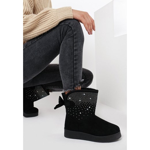 Czarne Śniegowce Stikine ze sklepu born2be.pl w kategorii Śniegowce damskie - zdjęcie 187652091