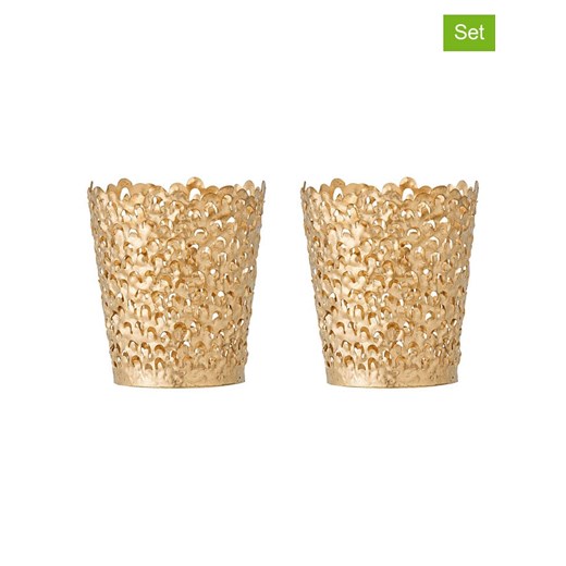 Bloomingville Świeczniki (2 szt.) &quot;Mizou&quot; w kolorze złotym - wys. 8,5 x Ø 7,5 cm ze sklepu Limango Polska w kategorii Świeczniki - zdjęcie 187652692