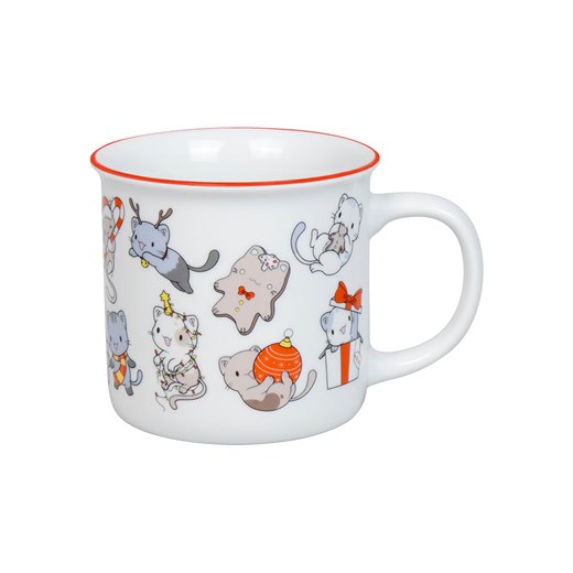 Könitz Kubek jumbo &quot;Lovely Cats&quot; w kolorze białym ze wzorem - 380 ml ze sklepu Limango Polska w kategorii Dzbanki i zaparzacze - zdjęcie 187652941