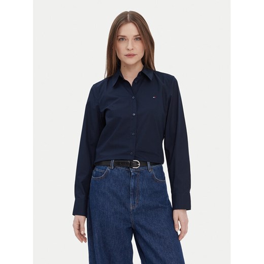 Tommy Hilfiger Koszula WW0WW43577 Granatowy Regular Fit ze sklepu MODIVO w kategorii Koszule damskie - zdjęcie 187653220