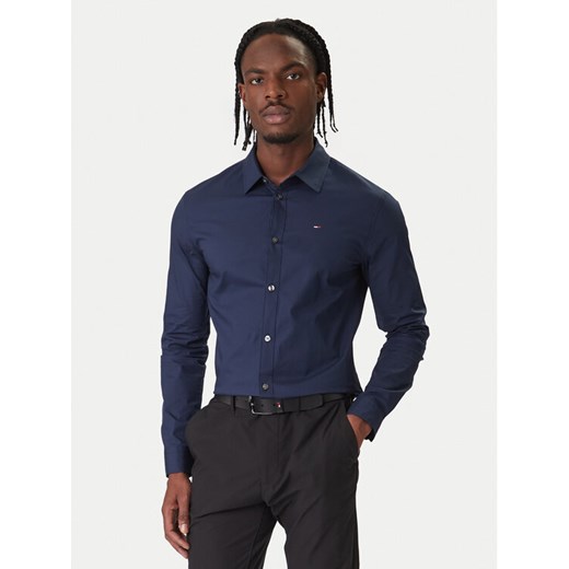 Tommy Jeans Koszula DM0DM04405 Granatowy Slim Fit ze sklepu MODIVO w kategorii Koszule męskie - zdjęcie 187653623