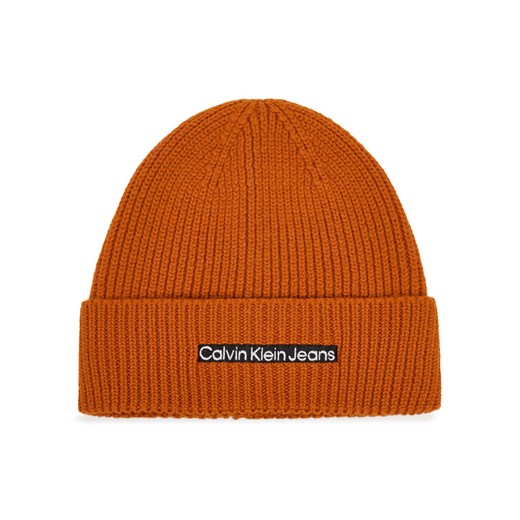 Calvin Klein Jeans Czapka Institutional K50K509895 Pomarańczowy ze sklepu MODIVO w kategorii Czapki zimowe męskie - zdjęcie 187653703