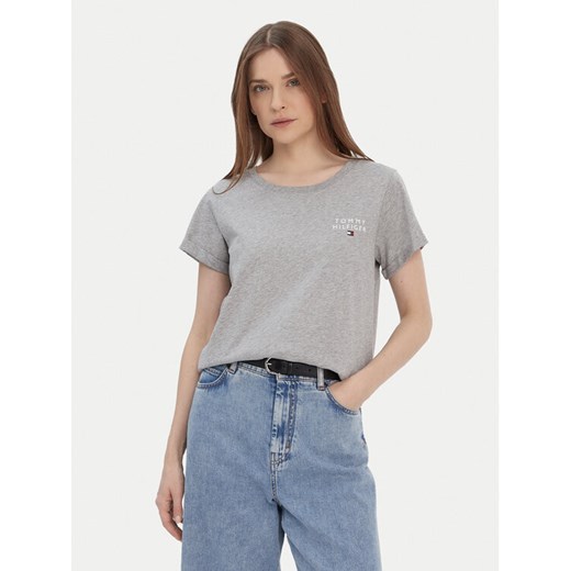 Tommy Hilfiger T-Shirt UW0UW04525 Szary Regular Fit ze sklepu MODIVO w kategorii Bluzki damskie - zdjęcie 187653763