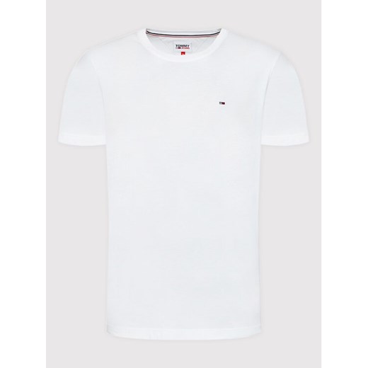 Tommy Jeans T-Shirt DM0DM04411 Biały Slim Fit ze sklepu MODIVO w kategorii T-shirty męskie - zdjęcie 187653800