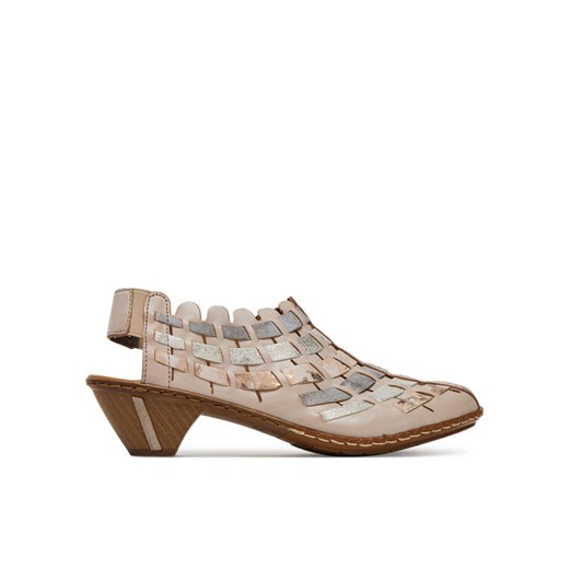 Rieker Półbuty 46778-64 Beżowy ze sklepu MODIVO w kategorii Sandały damskie - zdjęcie 187653901