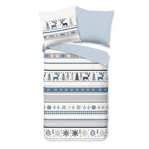 Good Morning Komplet pościeli flanelowej &quot;Aila&quot; w kolorze błękitno-białym ze sklepu Limango Polska w kategorii Pościele - zdjęcie 187660773