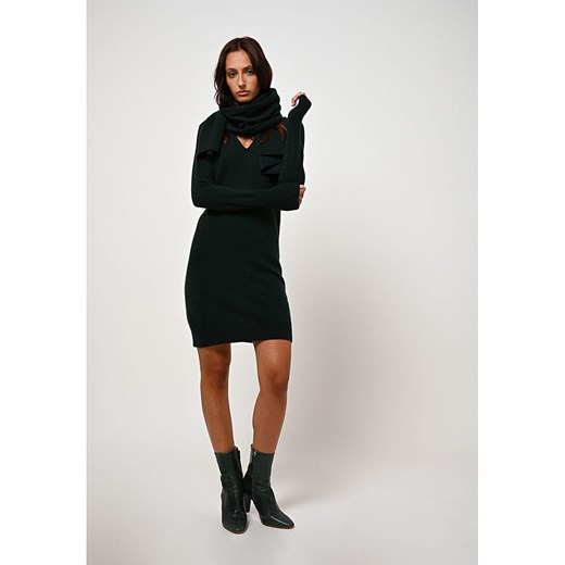 AUTHENTIC CASHMERE Kaszmirowa sukienka &quot;Capelet&quot; w kolorze ciemnozielonym ze sklepu Limango Polska w kategorii Sukienki - zdjęcie 187660823