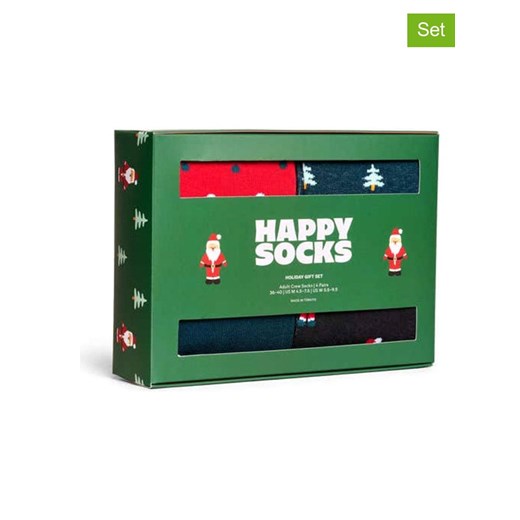 Happy Socks Skarpety (4 pary) &quot;Holiday&quot; w kolorze granatowo-czerwonym ze sklepu Limango Polska w kategorii Skarpetki męskie - zdjęcie 187660861