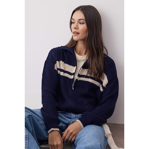 trendyol Kardigan w kolorze granatowym ze sklepu Limango Polska w kategorii Swetry damskie - zdjęcie 187660950