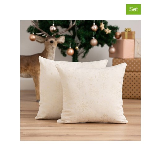 GAMUSI Poszewki (2 szt.) &quot;Sparkle&quot; w kolorze kremowym na poduszkę ze sklepu Limango Polska w kategorii Poduszki dekoracyjne - zdjęcie 187660990