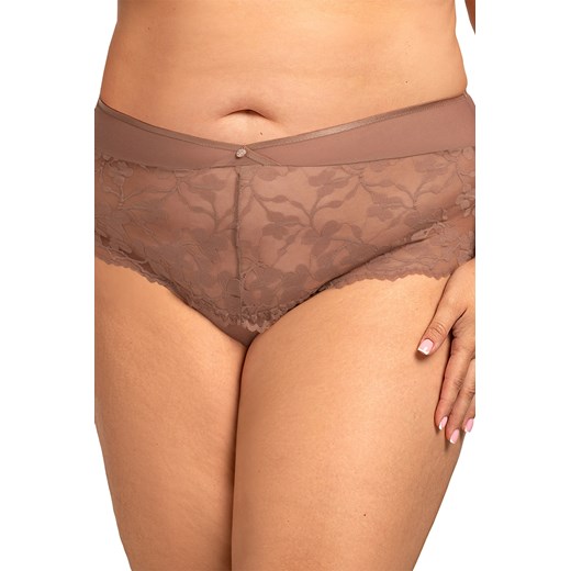 Nessa Ana N03 szorty z koronką, wysoki stan beż ze sklepu kontri.pl w kategorii Majtki damskie - zdjęcie 187661980