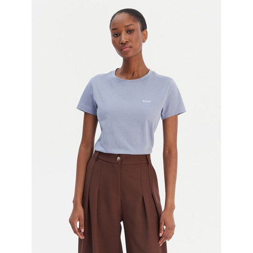 BOSS T-Shirt Esogo 50506973 Niebieski Slim Fit ze sklepu MODIVO w kategorii Bluzki damskie - zdjęcie 187662923