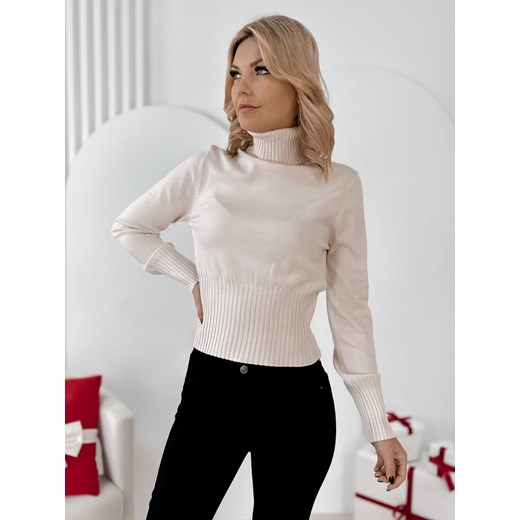 golf portofino beżowy one size ze sklepu UBRA w kategorii Swetry damskie - zdjęcie 187663503