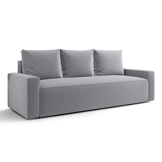 Jasnoszara sztruksowa sofa rozkładana H9-F18 ze sklepu Edinos.pl w kategorii Sofy i kanapy - zdjęcie 187663592