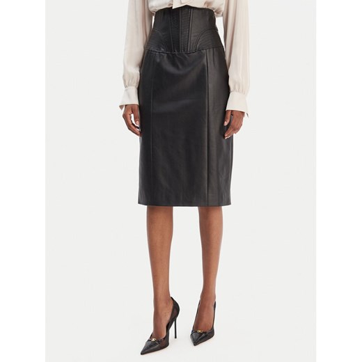 Bardot Spódnica z imitacji skóry Henley 60225SB Czarny Slim Fit ze sklepu MODIVO w kategorii Spódnice - zdjęcie 187665001