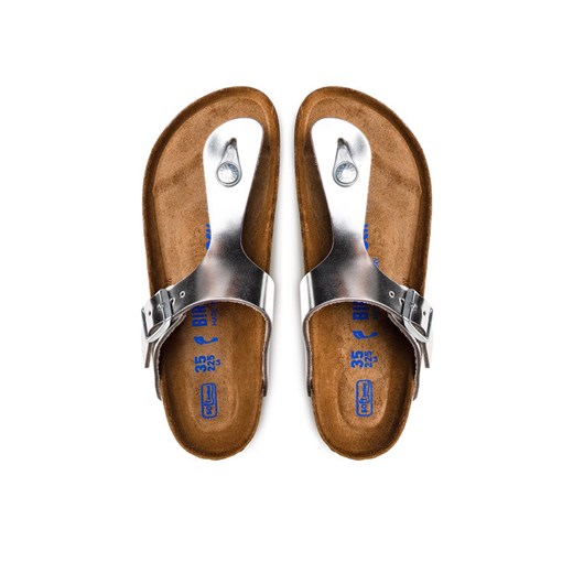 Birkenstock Japonki Gizeh Bs 1003675 Srebrny ze sklepu MODIVO w kategorii Klapki damskie - zdjęcie 187665003