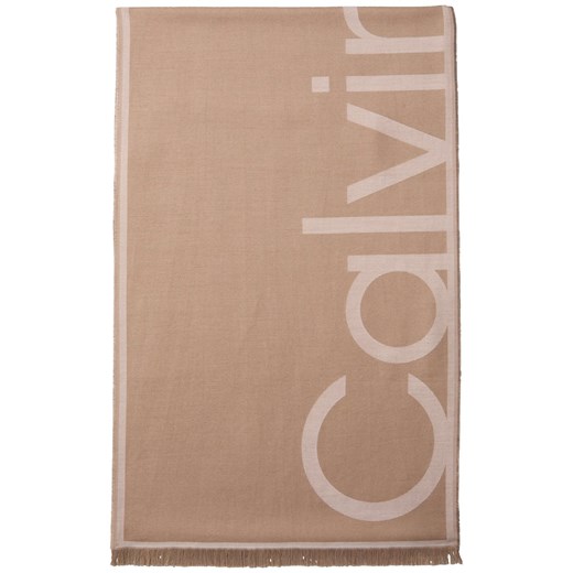 Calvin Klein Szalik damski Kobiety wiskoza taupe wzorzysty ze sklepu vangraaf w kategorii Szaliki i chusty damskie - zdjęcie 187665662