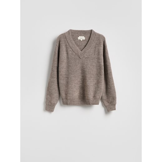 Reserved - Sweter z wełną - beżowy ze sklepu Reserved w kategorii Swetry damskie - zdjęcie 187666241