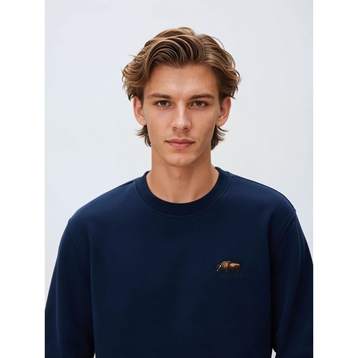 Reserved - Bluza z haftem - granatowy ze sklepu Reserved w kategorii Bluzy męskie - zdjęcie 187666354