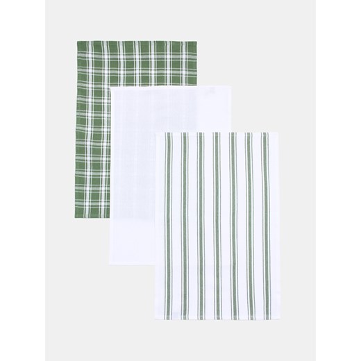 Sinsay - Ścierki kuchenne 3 pack - zielony Sinsay One Size Sinsay