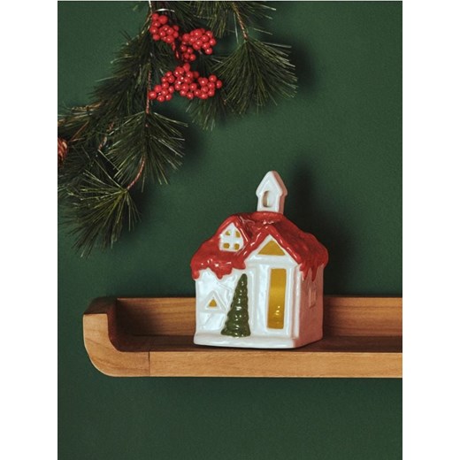 Sinsay - Świąteczna lampka w kształcie domu - czerwony ze sklepu Sinsay w kategorii Lampy stołowe - zdjęcie 187666724
